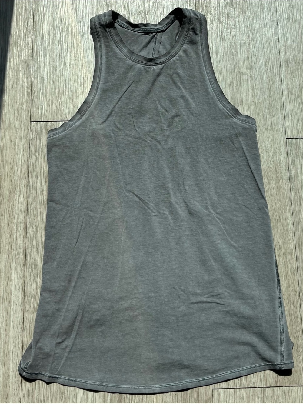 Lululemon Sleeveless Open Back Tank Top in Charcoal Gray